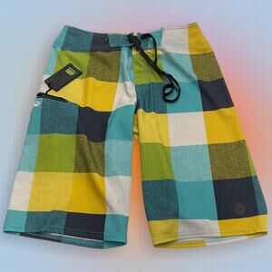 RUSTY Men’s 30 Blue Yellow Board Shorts